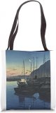 Dusky Blue Sky with Moon Crest Tote Bag
