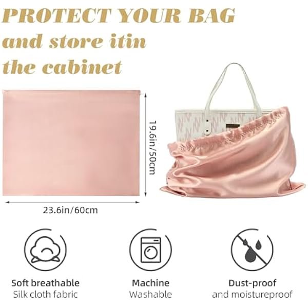 12 Pack Dust Bags for Handbags Travel Storage Pouch Silk Cloth Bag With Drawstring Large Storage Pouch for Handbag Purse Shoes Boots