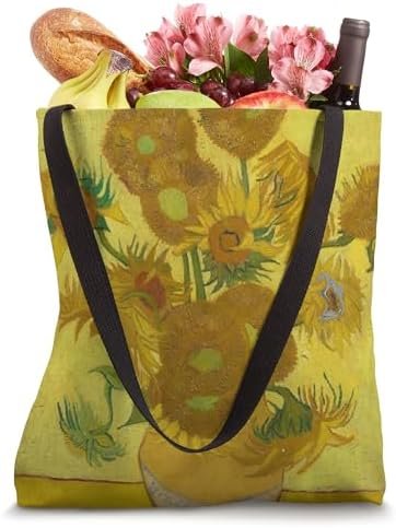 Yellow Sunflowers in Vase van Gogh Art Flower Painting Tote Bag