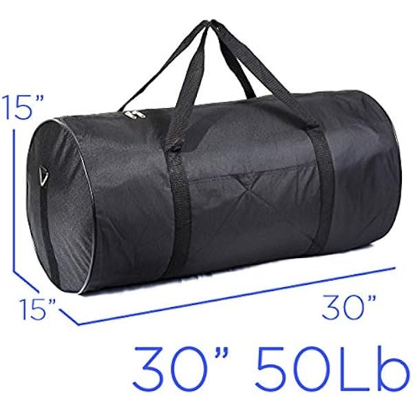 SQUARE JUMBO BLACK DUFFLE CARGO BAG LUGGAGE LAUNDRY TOTE (50Lb 30inches)