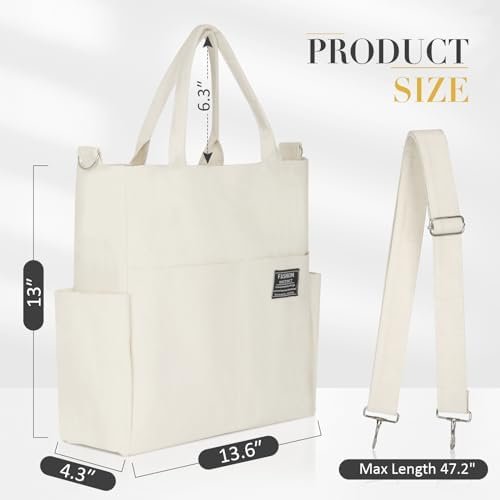 Women's Canvas Tote Bag Fashion Crossbody Handbag Large Capacity Travel Satchel