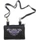 Womens Studed Purple Tribal Butterfly Real Leather Purse Bag w/clip