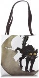 Chat Noir Black Cat with Crescent Moon French Cabaret Sign Tote Bag