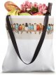 Colorful Birds on a Perch Vintage Watercolor Illustration Tote Bag