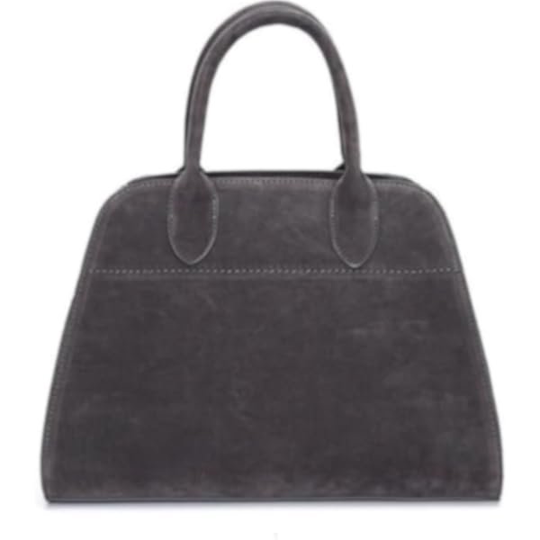 The Row Bag, Vintage Suede Tote for Women, Large Capacity Shoulder Satchel for Work Travel, Soft Leather Handbag