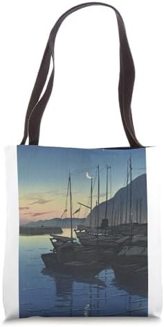 Dusky Blue Sky with Moon Crest Tote Bag