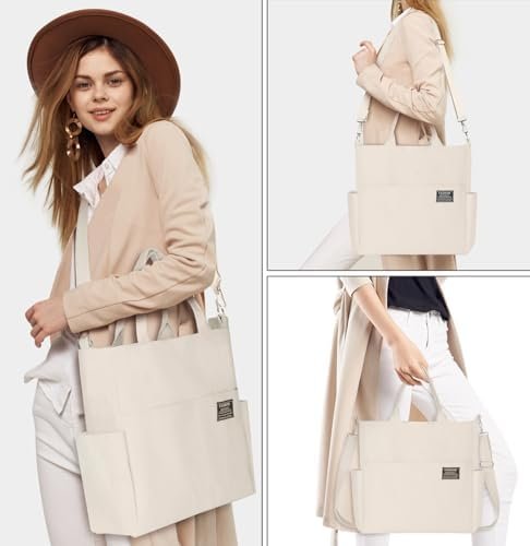Women's Canvas Tote Bag Fashion Crossbody Handbag Large Capacity Travel Satchel