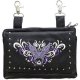 Womens Studed Purple Tribal Butterfly Real Leather Purse Bag w/clip