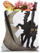 Chat Noir Black Cat with Crescent Moon French Cabaret Sign Tote Bag