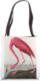 Pink Flamingo Bird Vintage Illustration Tote Bag