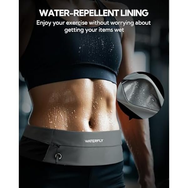 Running Belt Fanny Pack: Slim Waist Bag for Men Women, Workout Fitness Phone Holder for Exercise Marathon Jogging-Grey