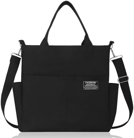 Women's Canvas Tote Bag Fashion Crossbody Handbag Large Capacity Travel Satchel