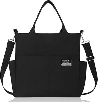 Women's Canvas Tote Bag Fashion Crossbody Handbag Large Capacity Travel Satchel
