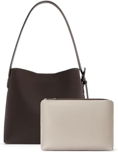 Bucket Bag Vegan Leather Shoulder Purses for Women Trendy Adjustable Strap