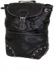 Women's Genuine Leather Studed Shoulder Bag, Back Pack 1 Big Pocket Black
