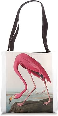 Pink Flamingo Bird Vintage Illustration Tote Bag
