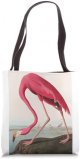Pink Flamingo Bird Vintage Illustration Tote Bag