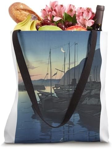 Dusky Blue Sky with Moon Crest Tote Bag