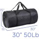 SQUARE JUMBO BLACK DUFFLE CARGO BAG LUGGAGE LAUNDRY TOTE (50Lb 30inches)