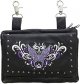 Womens Studed Purple Tribal Butterfly Real Leather Purse Bag w/clip