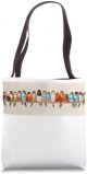Colorful Birds on a Perch Vintage Watercolor Illustration Tote Bag