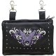 Womens Studed Purple Tribal Butterfly Real Leather Purse Bag w/clip