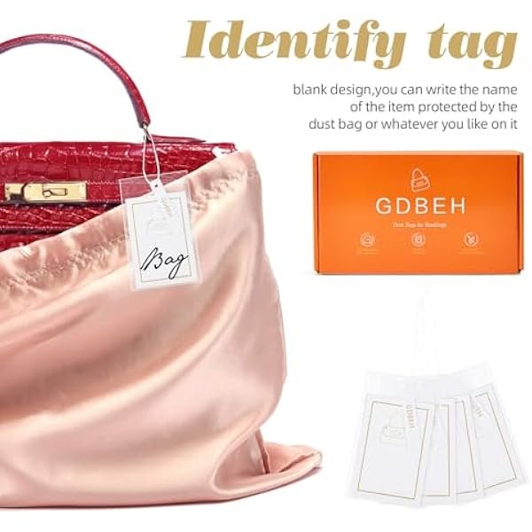 12 Pack Dust Bags for Handbags Travel Storage Pouch Silk Cloth Bag With Drawstring Large Storage Pouch for Handbag Purse Shoes Boots