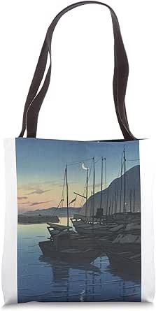 Dusky Blue Sky with Moon Crest Tote Bag