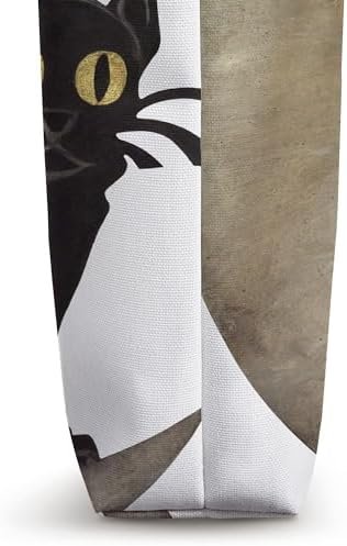 Chat Noir Black Cat with Crescent Moon French Cabaret Sign Tote Bag